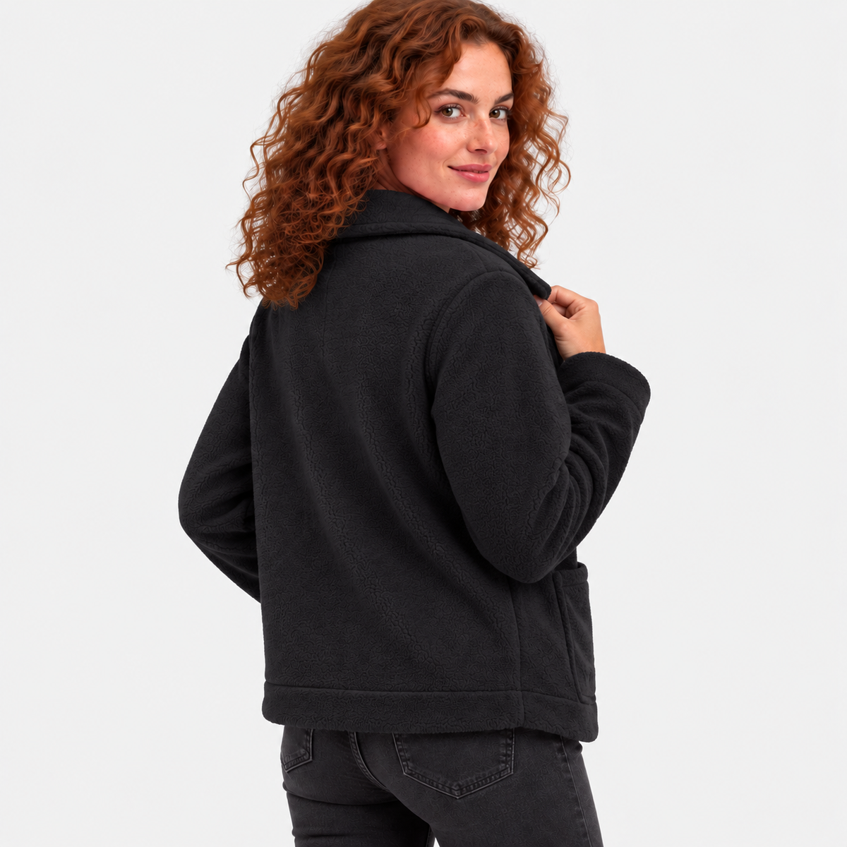 NAJAS | Women’s Zipper Jacket Polyester Lapel Collar Casual Winter Coat