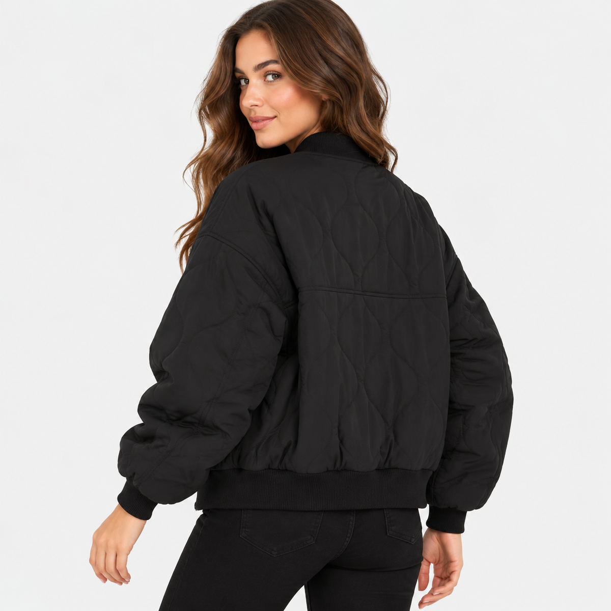 NAJAS | Women’s Quilted Jacket Long Sleeve Casual Winter Outerwear