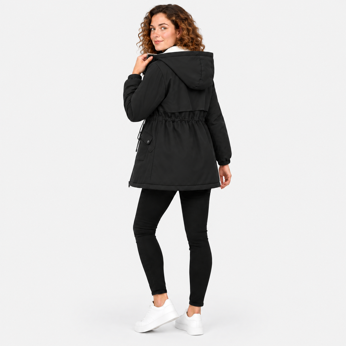 NAJAS | Women’s Fleece Lined Trench Coat Mid Length Winter Jacket