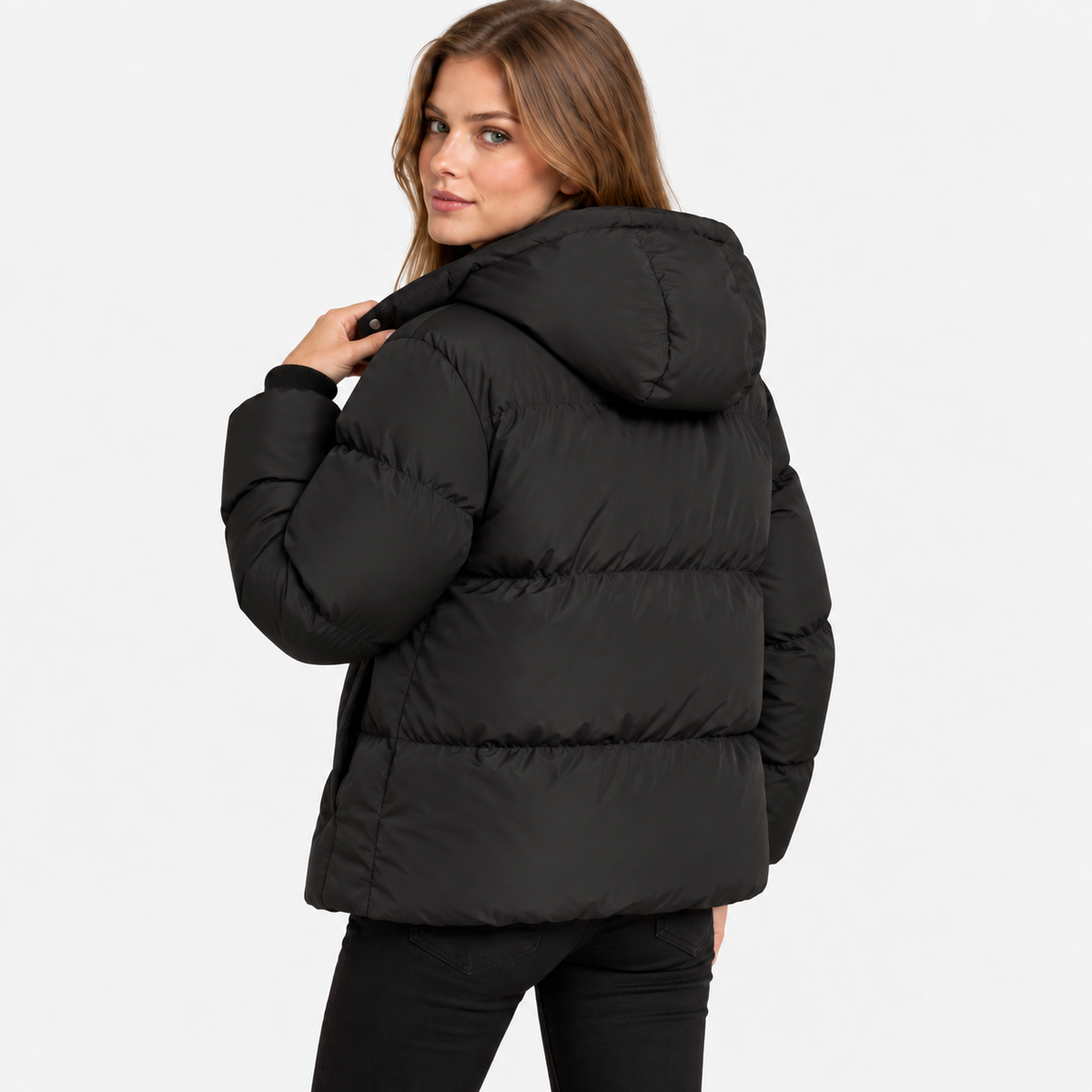 NAJAS | Women's Hooded Cotton Coat Detachable Hood Padded Workwear Jacket