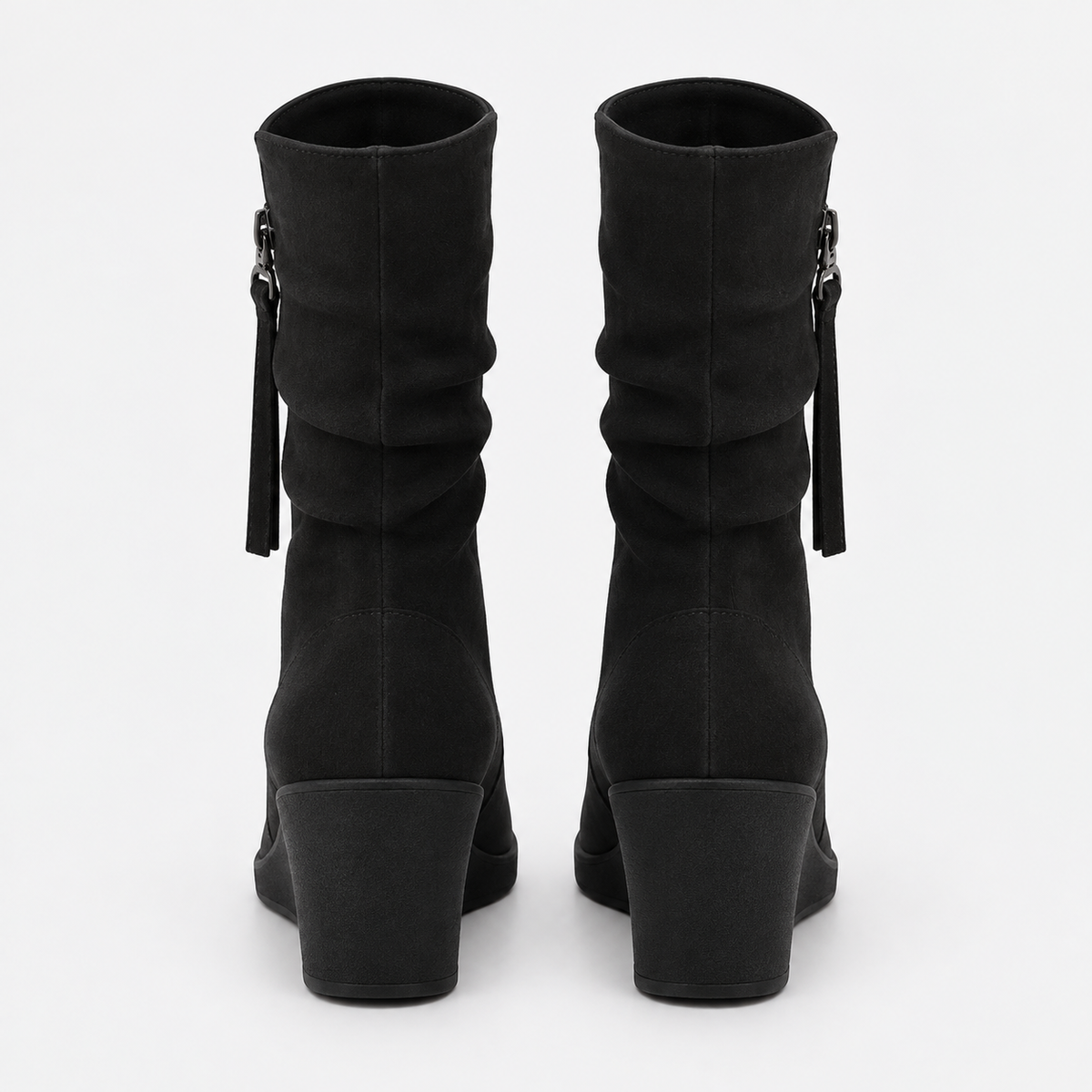 NAJAS | Women’s Suede Chelsea Boots Wedge Heel Waterproof Platform Shoes