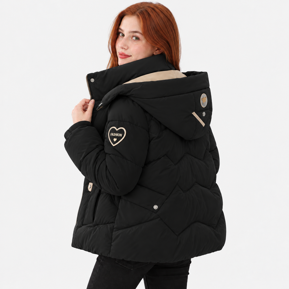 NAJAS | Women's Padded Jacket Thick Cotton Filled Short Winter Coat