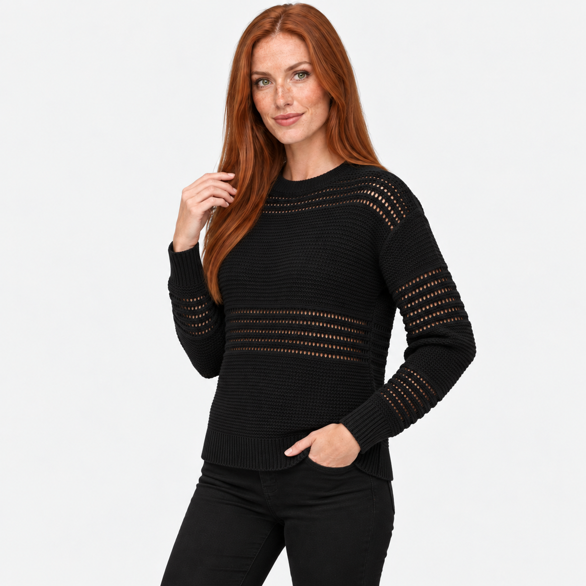 NAJAS | Women’s Long Sleeve Knit Sweater Minimalist Casual Top