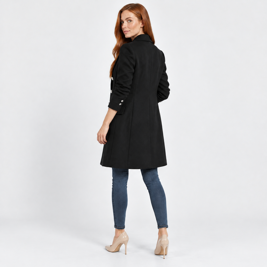 NAJAS | Women's Mid Length Trench Coat Slim Fit Elegant Casual Jacket
