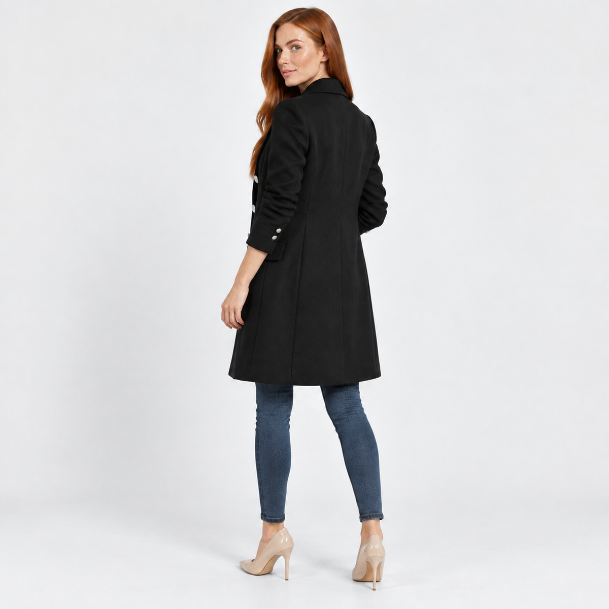 NAJAS | Women's Mid Length Trench Coat Slim Fit Elegant Casual Jacket