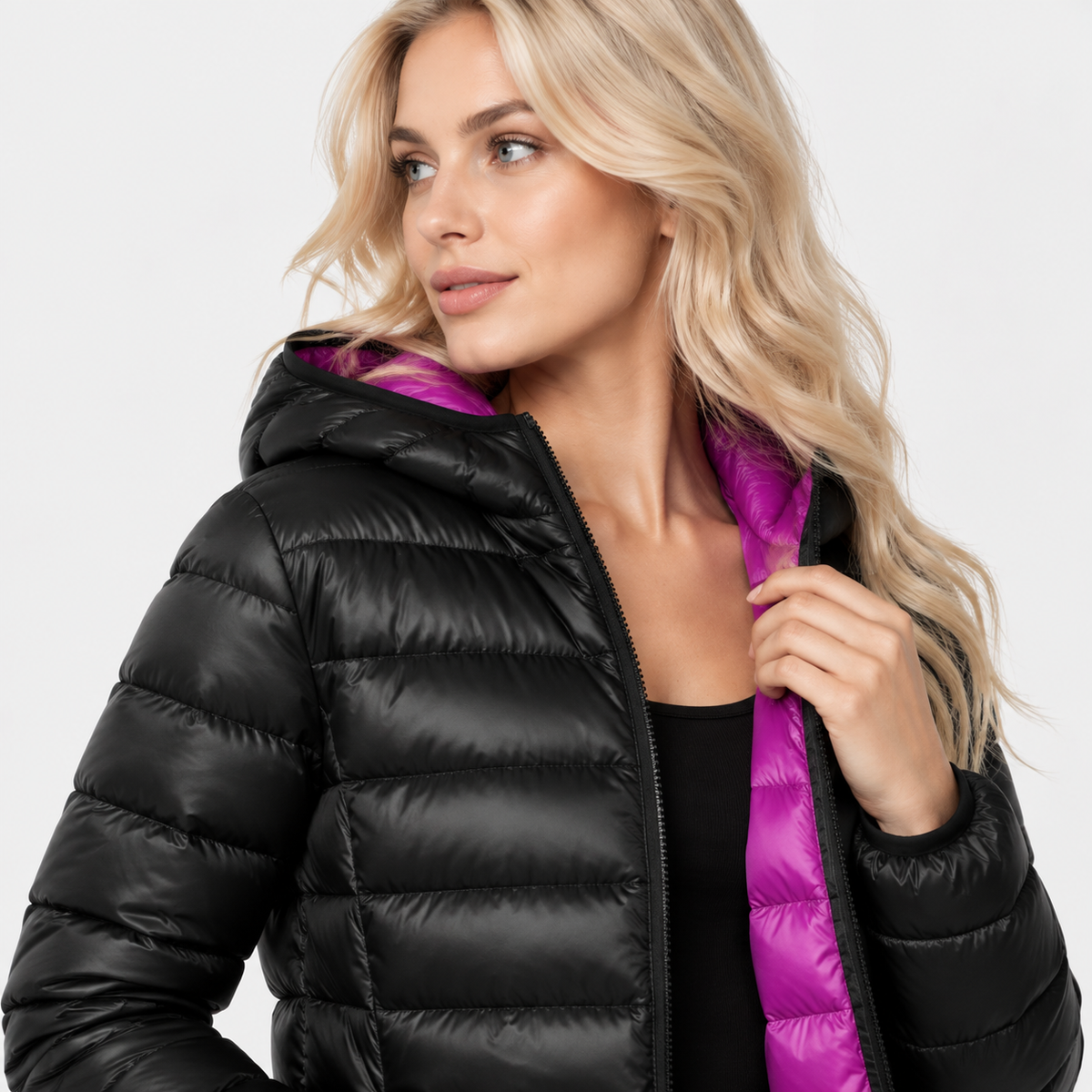 NAJAS | Women’s Duck Down Jacket Nylon Hooded Lightweight Winter Coat