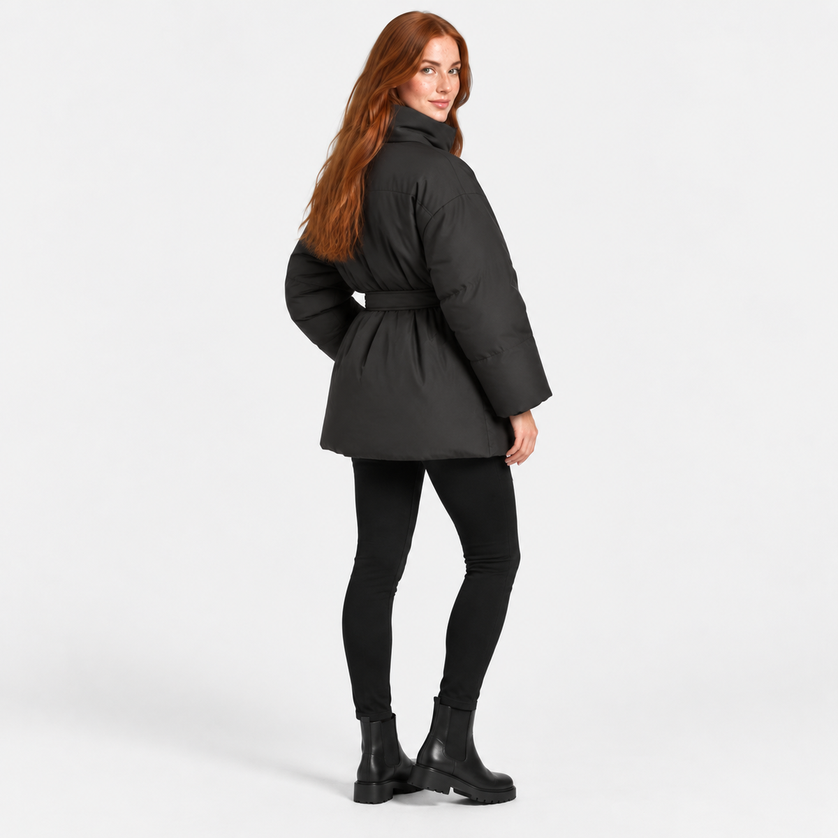 NAJAS | Women’s Retro Quilted Coat Artistic Print Casual Winter Jacket