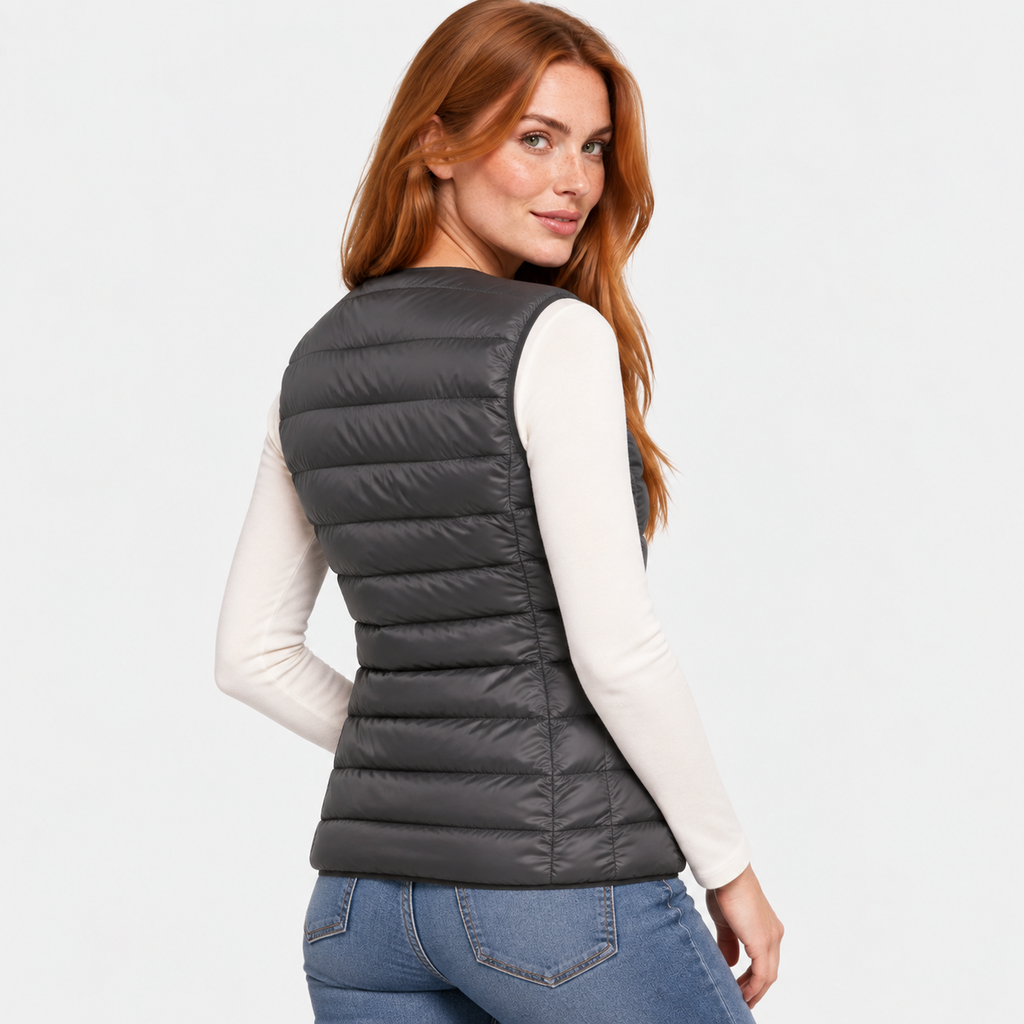 NAJAS | Women’s Down Vest Collarless Lightweight Fall Winter Outerwear