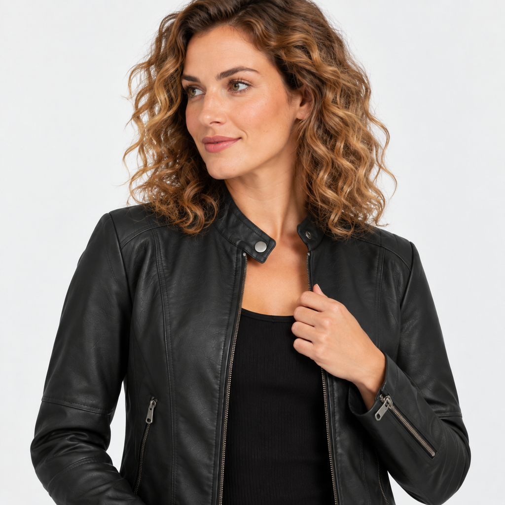 NAJAS | Women’s Leather Jacket Soft Leather Classic Fit Casual Outerwear