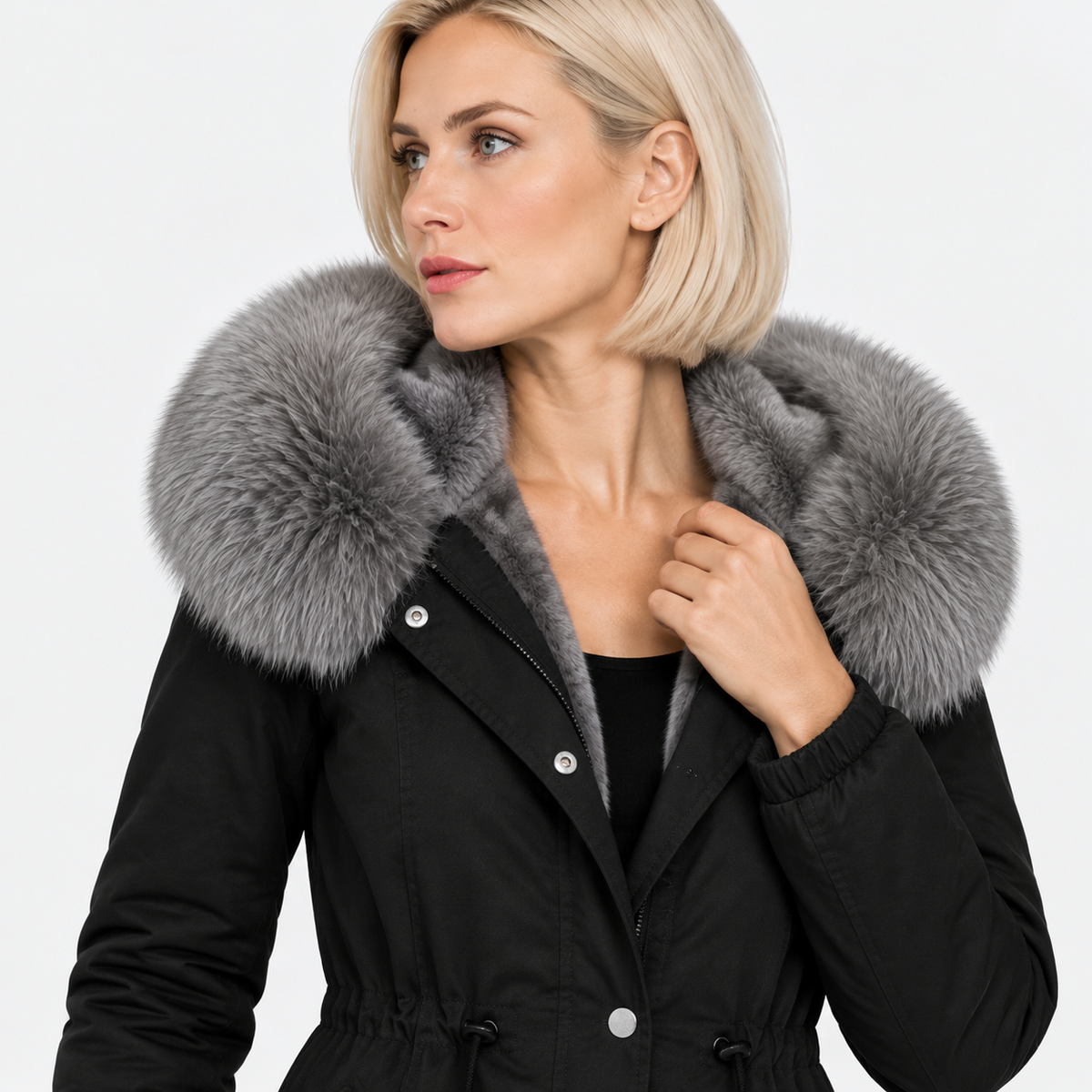 NAJAS | Women's Plush Hooded Jacket Drawstring Warm Winter Outerwear
