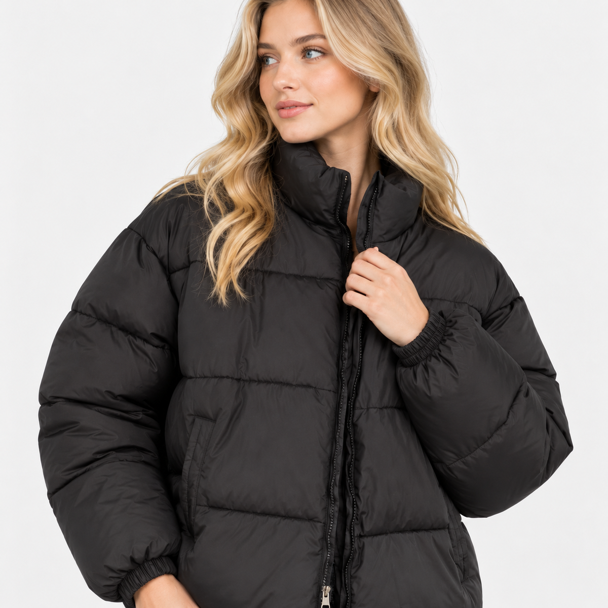 NAJAS | Women’s Puffer Jacket Cotton Filled Stand Collar Winter Outerwear