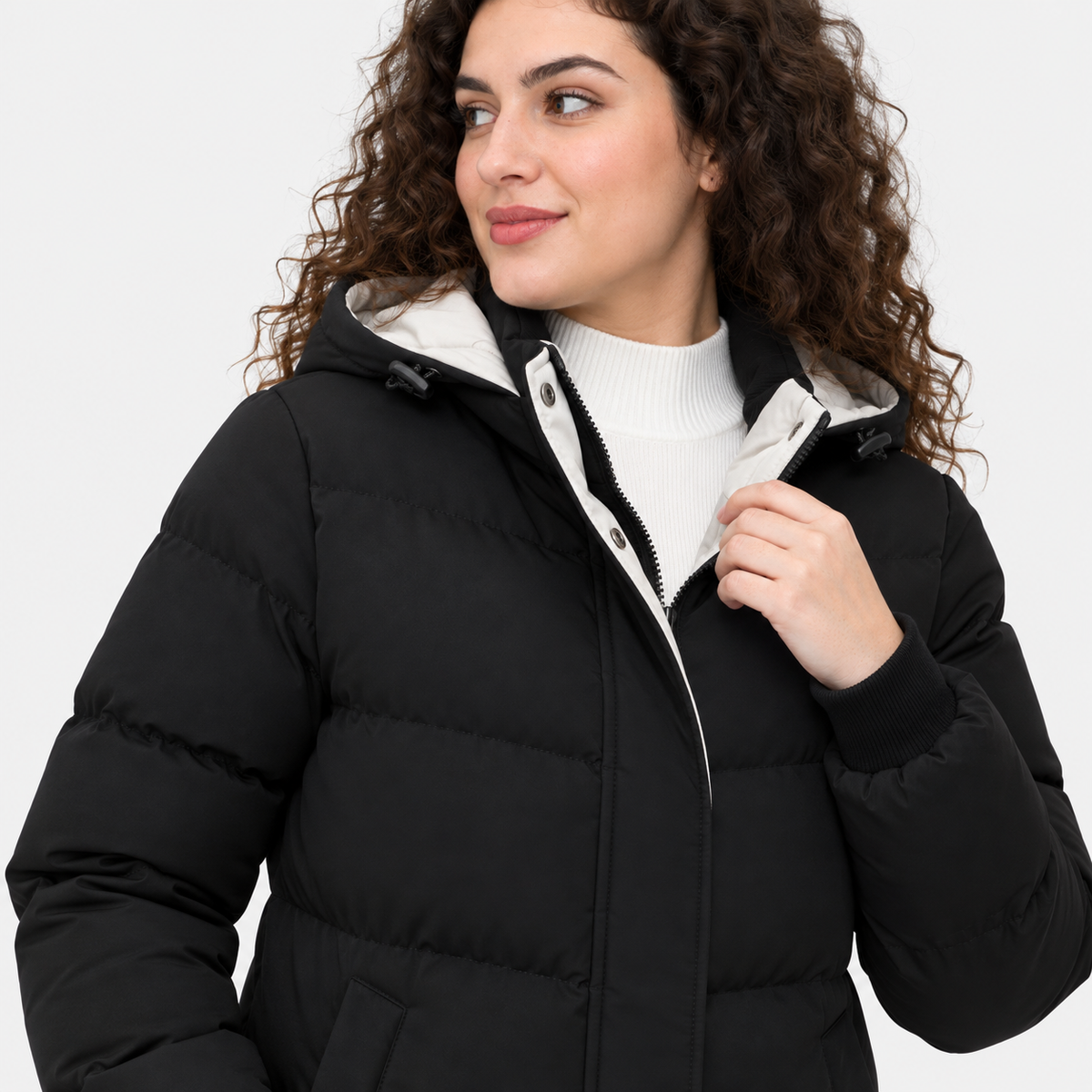 NAJAS | Women's Fleece Lined Hooded Coat Warm Padded Winter Jacket