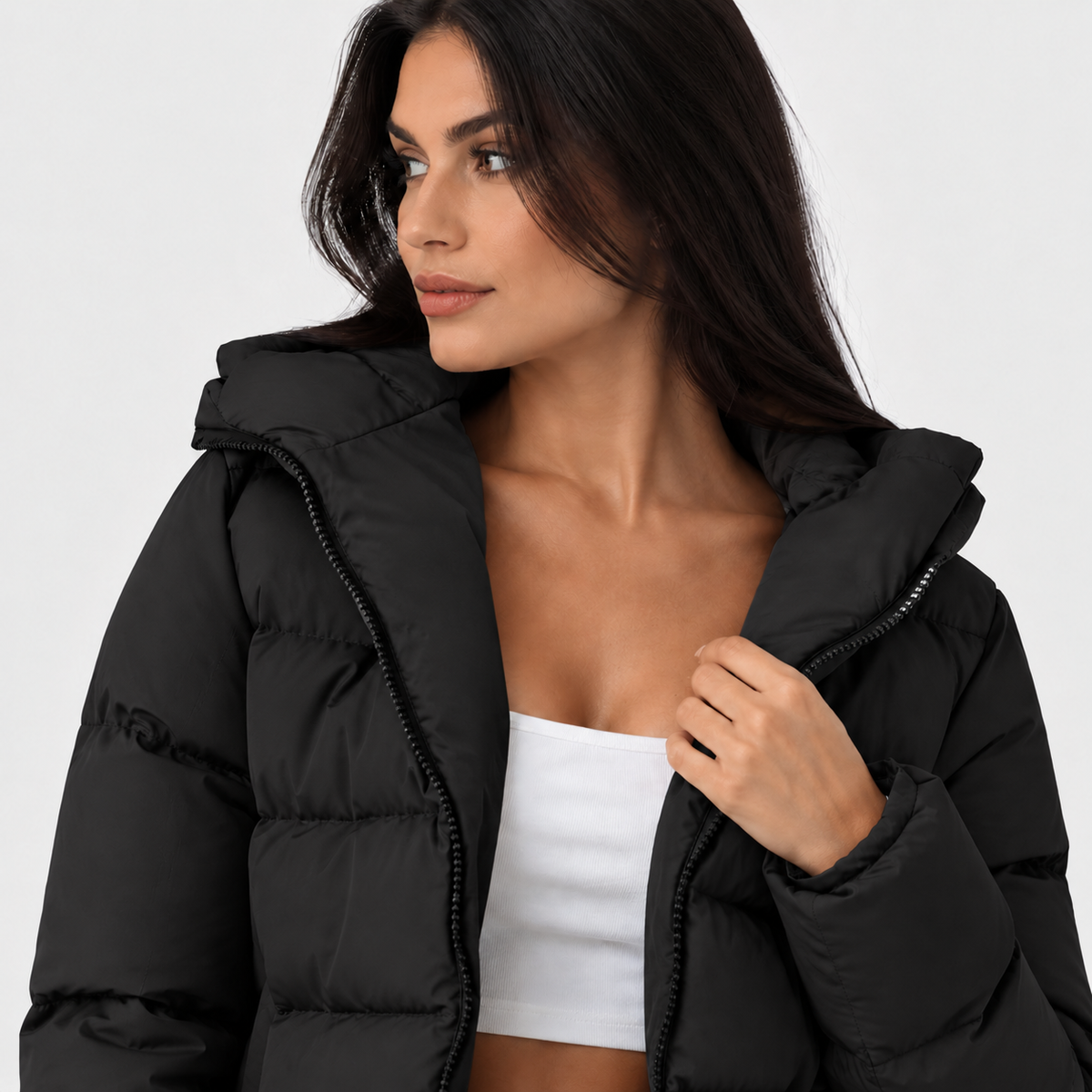 NAJAS | Women’s Zip Hoodie Jacket Solid Color Long Sleeve Casual Coat