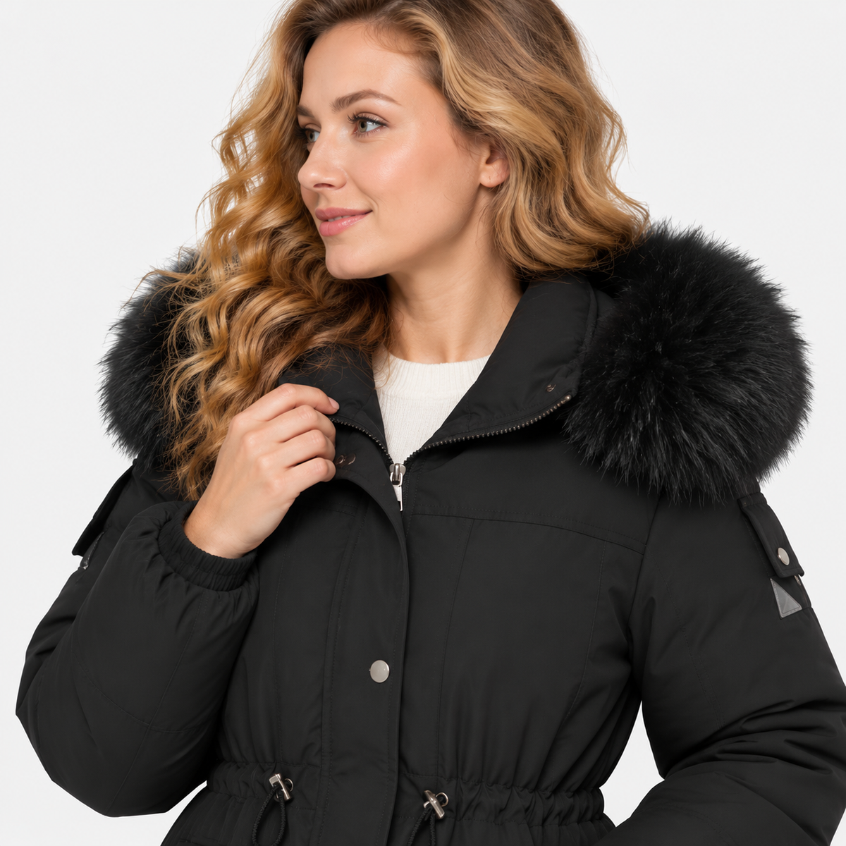 NAJAS | Women’s Velvet Padded Winter Jacket Thick Warm Casual Coat