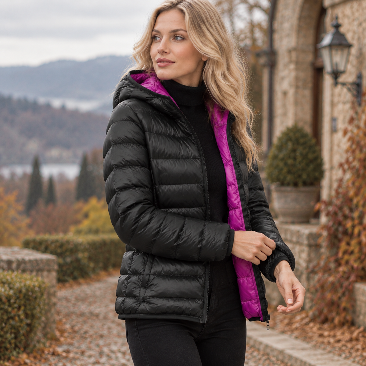 NAJAS | Women’s Duck Down Jacket Nylon Hooded Lightweight Winter Coat