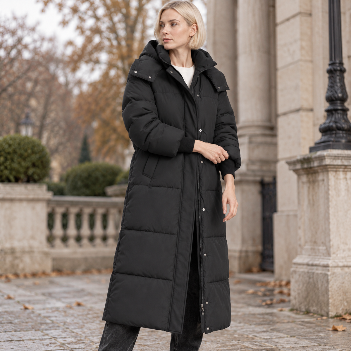 NAJAS | Women’s Loose Fit Puffer Coat Raglan Sleeve Casual Outerwear