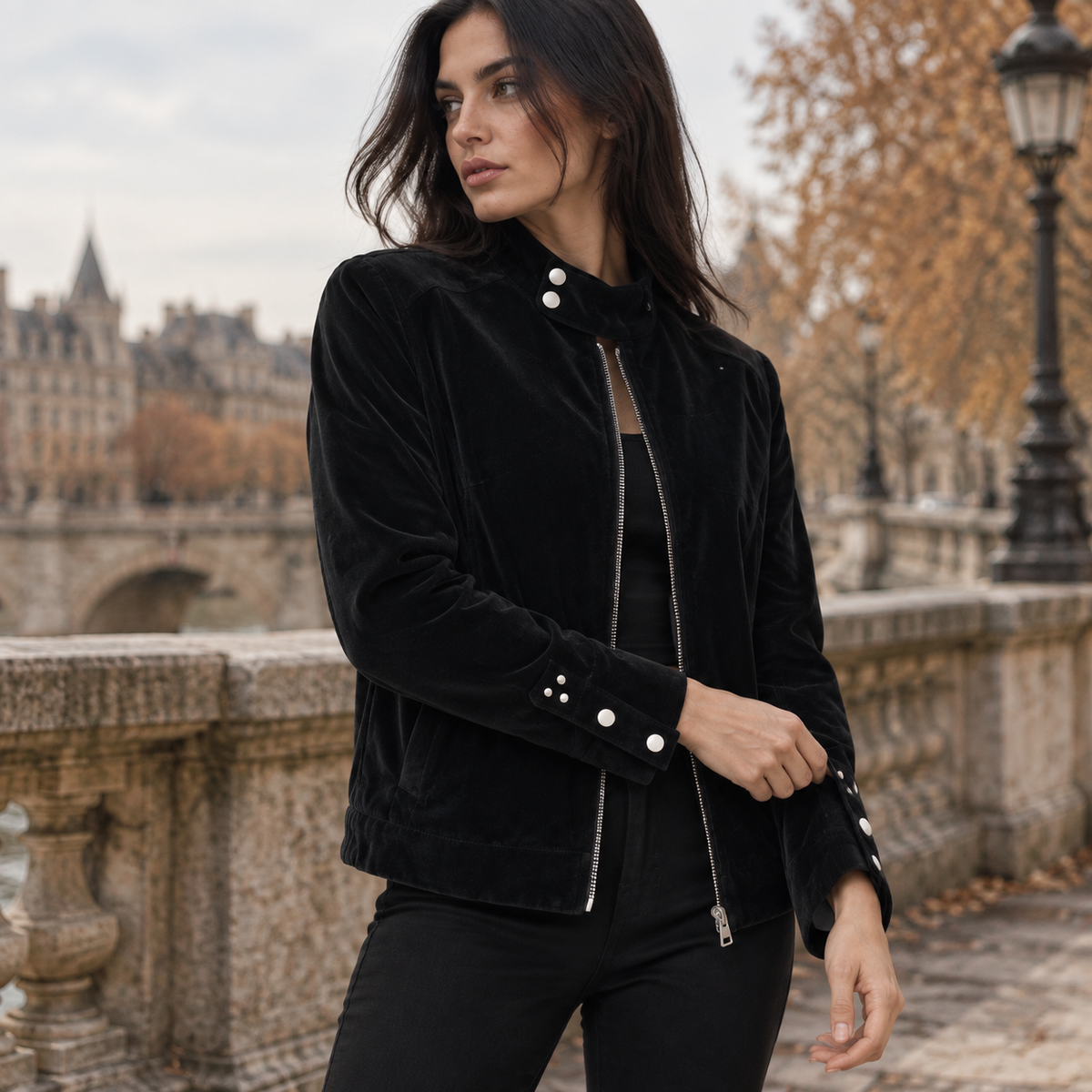 NAJAS | Women’s Vintage Jacket Button Detail Long Sleeve Casual Coat