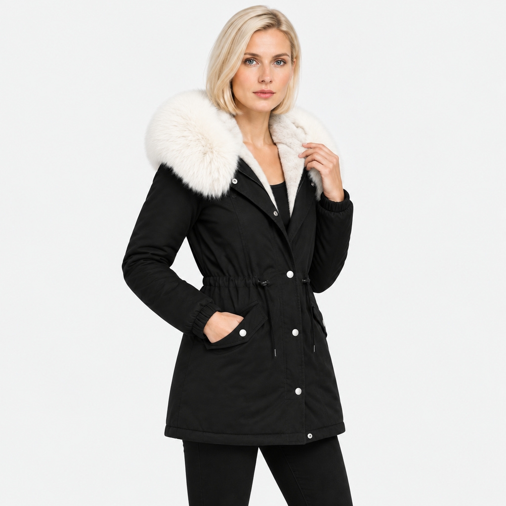 NAJAS | Women's Plush Hooded Jacket Drawstring Warm Winter Outerwear