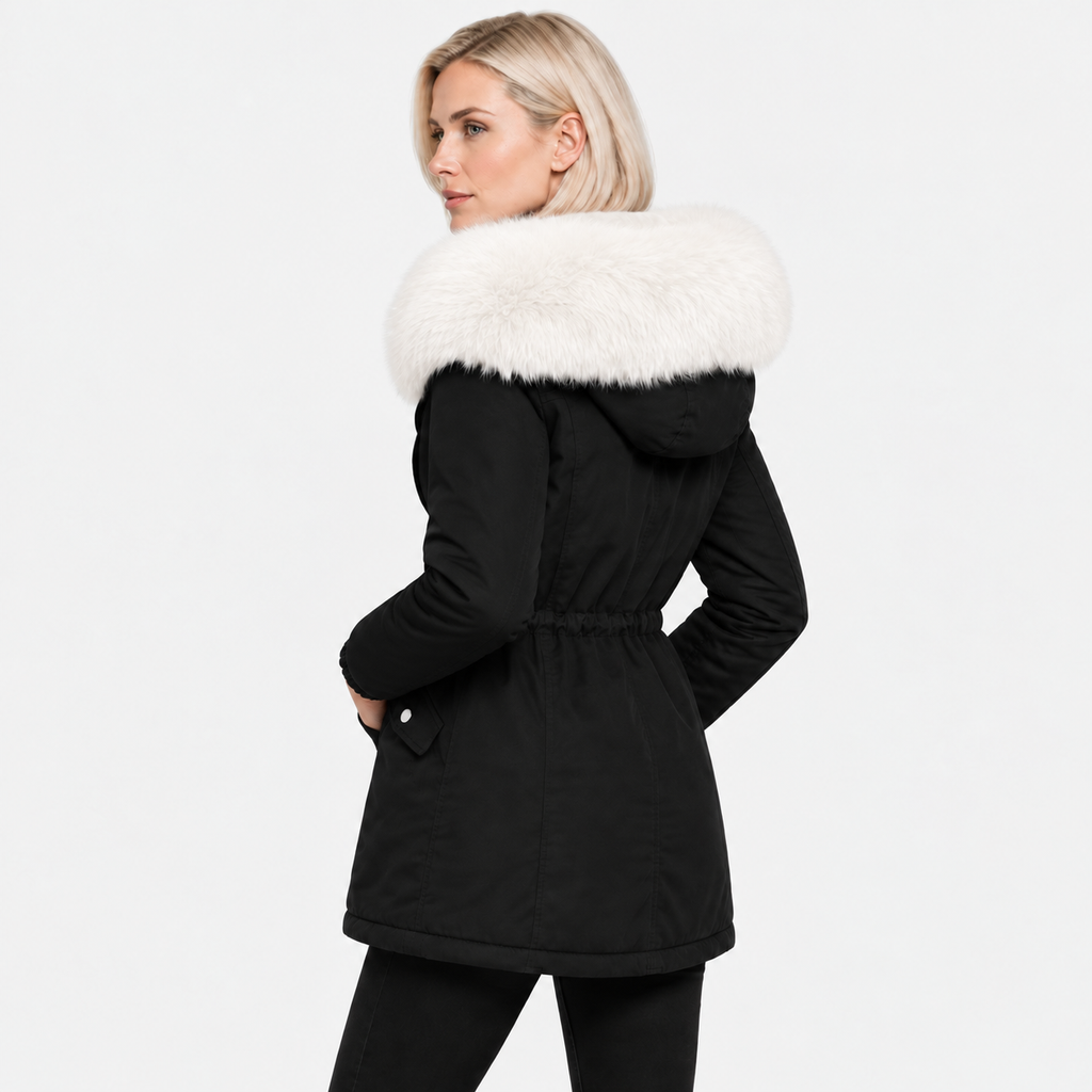 NAJAS | Women's Plush Hooded Jacket Drawstring Warm Winter Outerwear