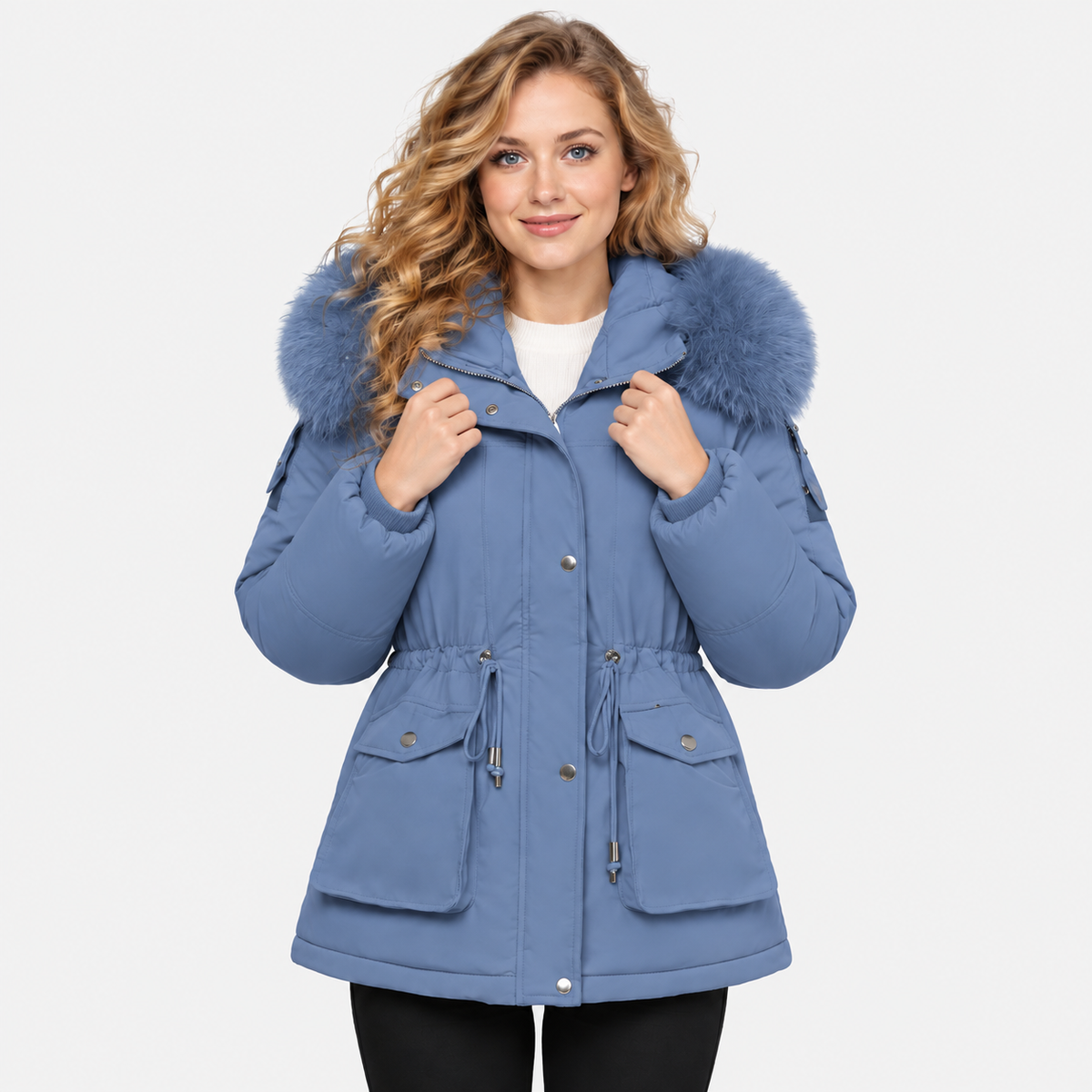 NAJAS | Women’s Velvet Padded Winter Jacket Thick Warm Casual Coat