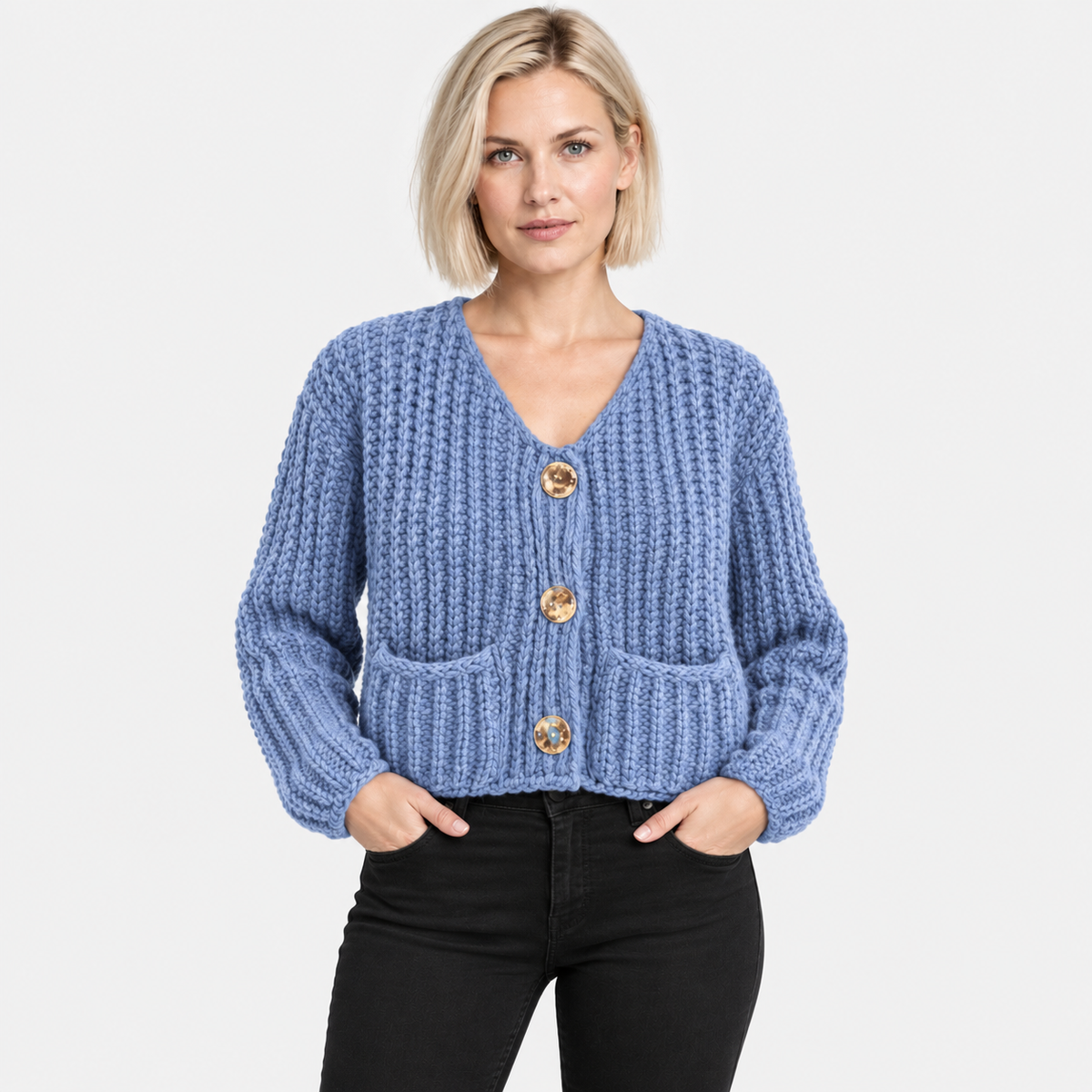 NAJAS | Women’s Single Breasted Coat Double Pocket Elegant Outerwear