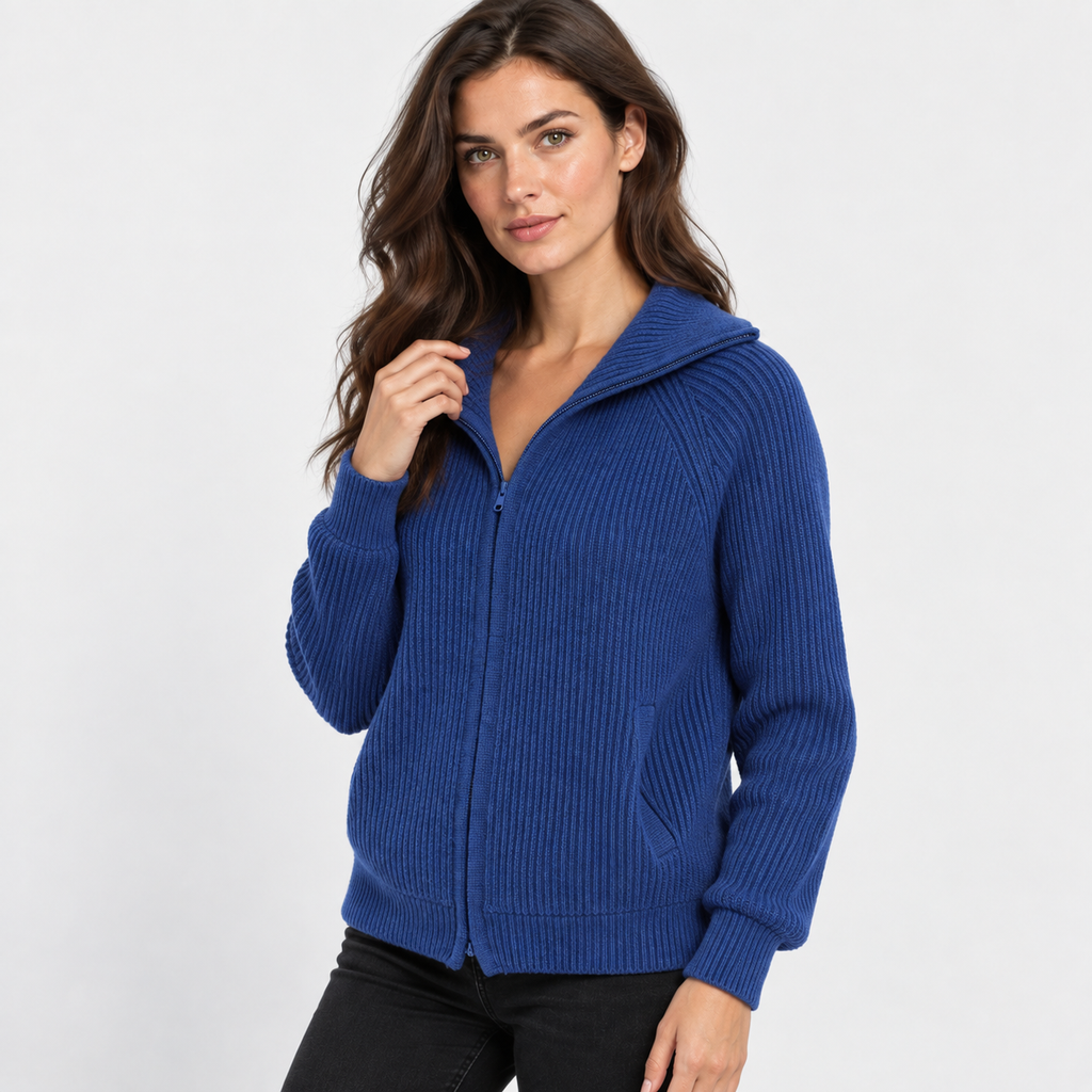 NAJAS | Women’s Knitted Sweater Jacket Warm Striped Casual Outerwear