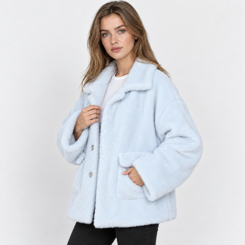 NAJAS | Women's Fleece Coat Plush Lapel Collar Warm Winter Jacket