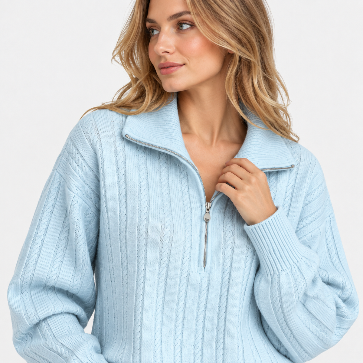 NAJAS | Women’s Knit Sweater Zip Up Pullover Thick Warm Casual Top