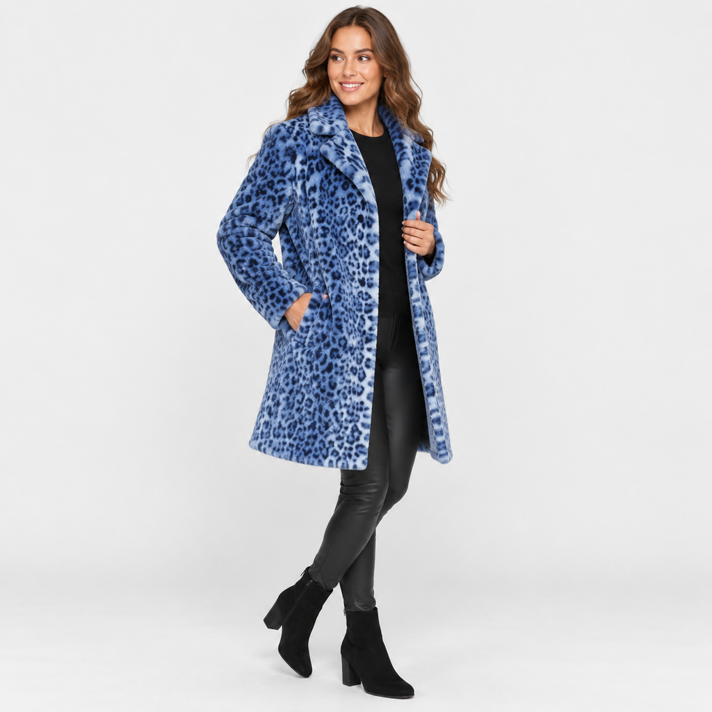 NAJAS | Women’s Leopard Print Coat Soft Plush Casual Fall Jacket