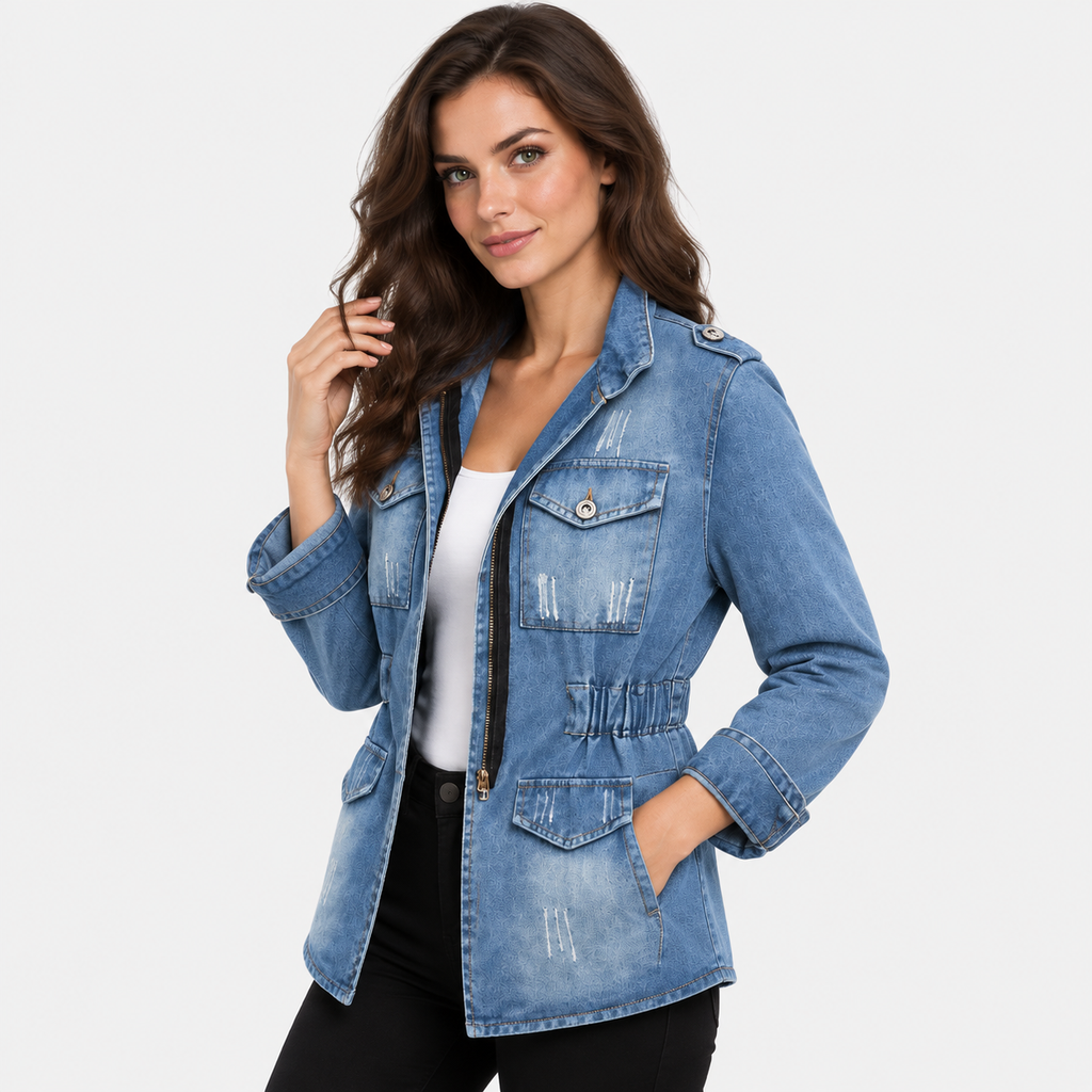 NAJAS | Women's Cotton Denim Jacket Classic Casual Jean Outerwear