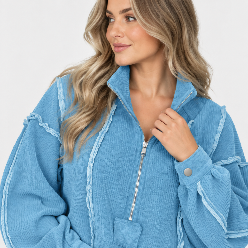 NAJAS | Women’s Pullover Sweater Frayed Hem Casual Fall Winter Knit Top