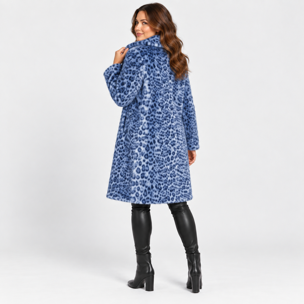 NAJAS | Women’s Leopard Print Coat Soft Plush Casual Fall Jacket