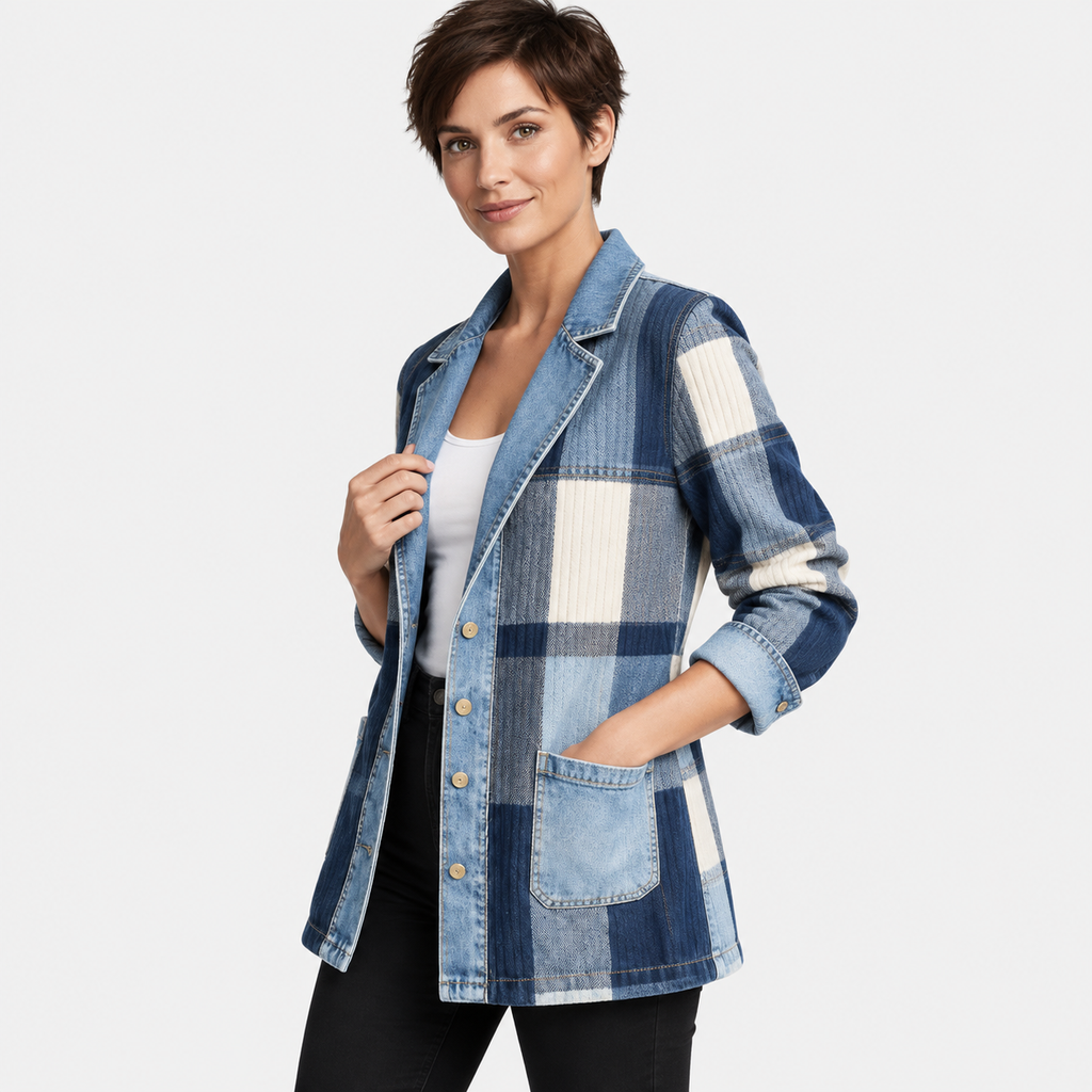 NAJAS | Women’s Plaid Cardigan Coat Mid Length Vintage Spring Fall Outerwear