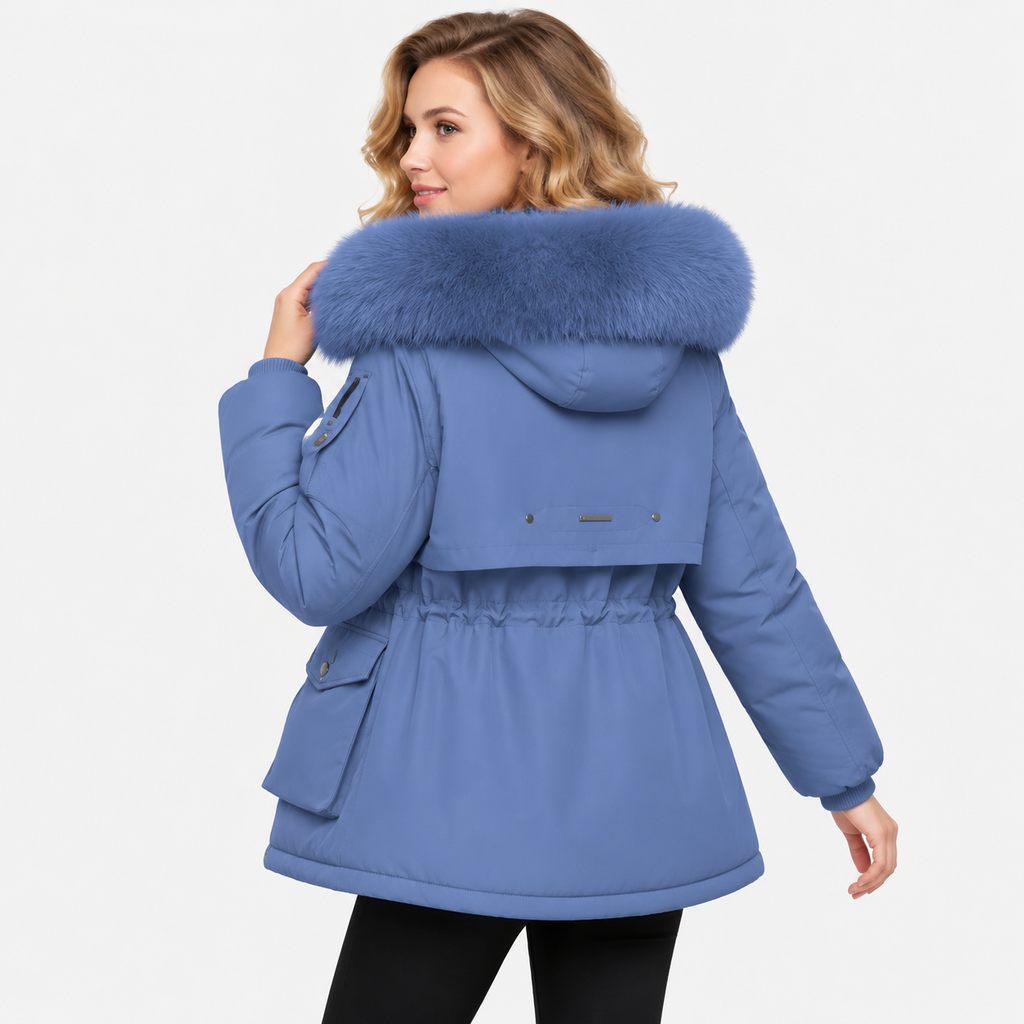 NAJAS | Women’s Velvet Padded Winter Jacket Thick Warm Casual Coat