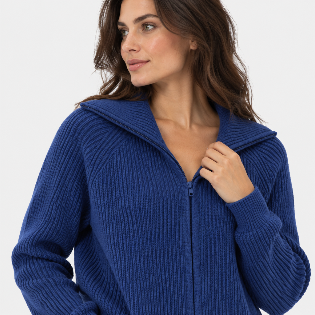 NAJAS | Women’s Knitted Sweater Jacket Warm Striped Casual Outerwear