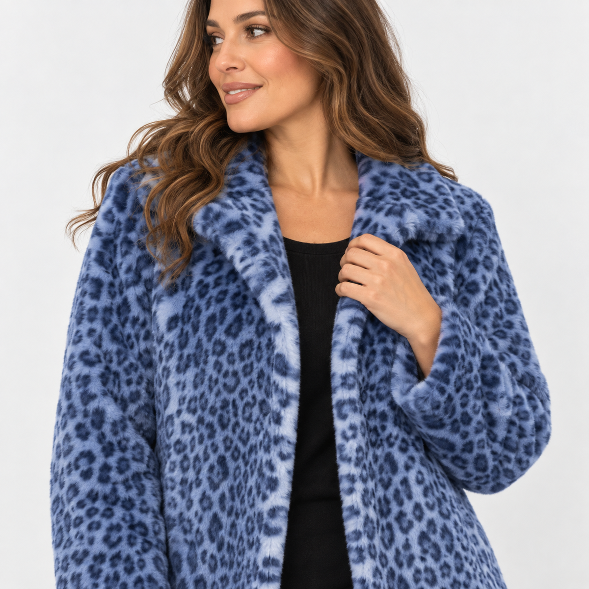 NAJAS | Women’s Leopard Print Coat Soft Plush Casual Fall Jacket