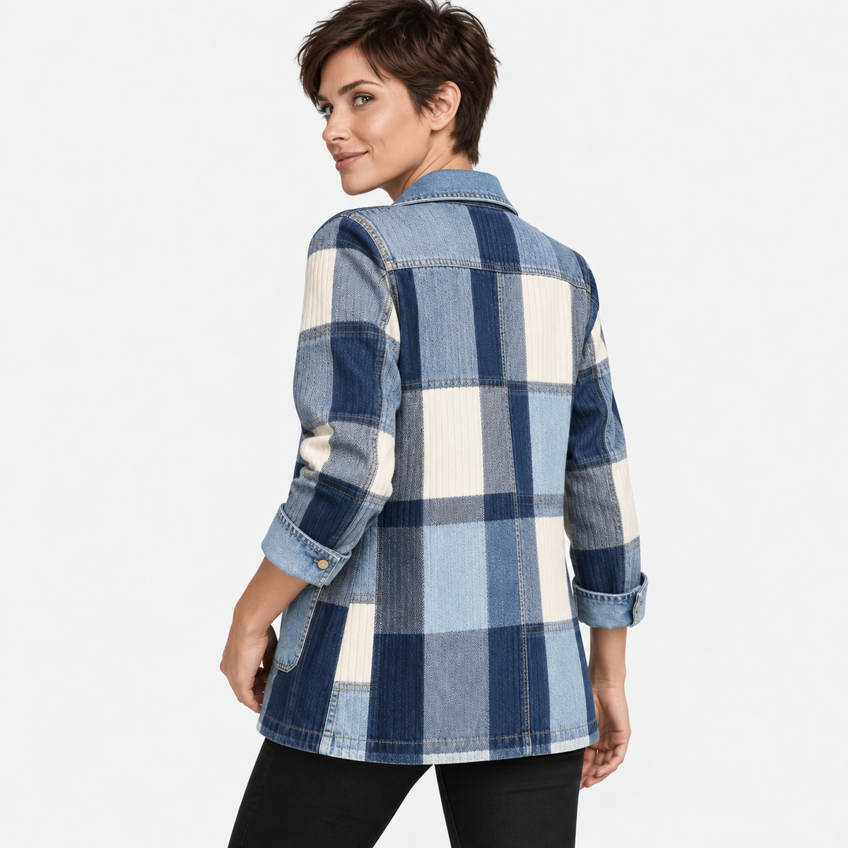 NAJAS | Women’s Plaid Cardigan Coat Mid Length Vintage Spring Fall Outerwear