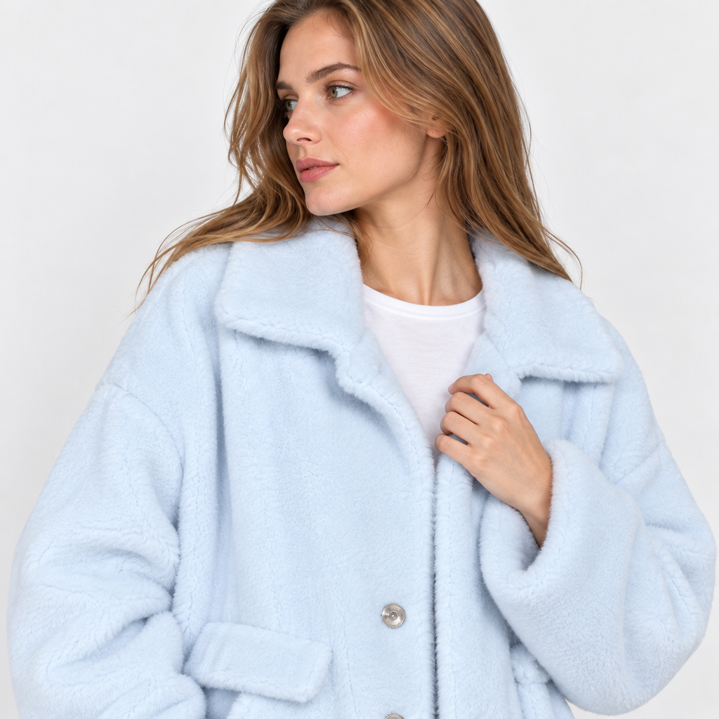 NAJAS | Women's Fleece Coat Plush Lapel Collar Warm Winter Jacket