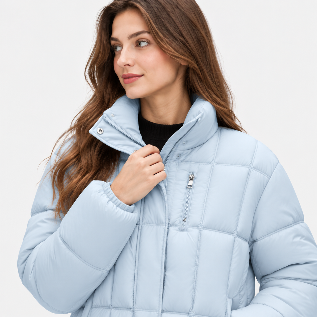 NAJAS | Women’s Loose Fit Puffer Coat Pocket Detail Casual Jacket