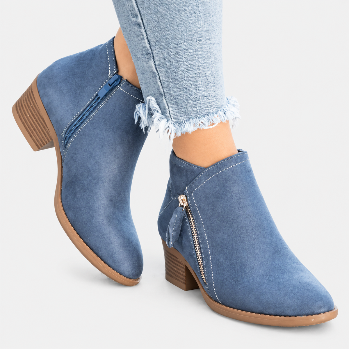 NAJAS | Women’s Suede Ankle Boots Wedge Heel Warm Winter Fashion Boots