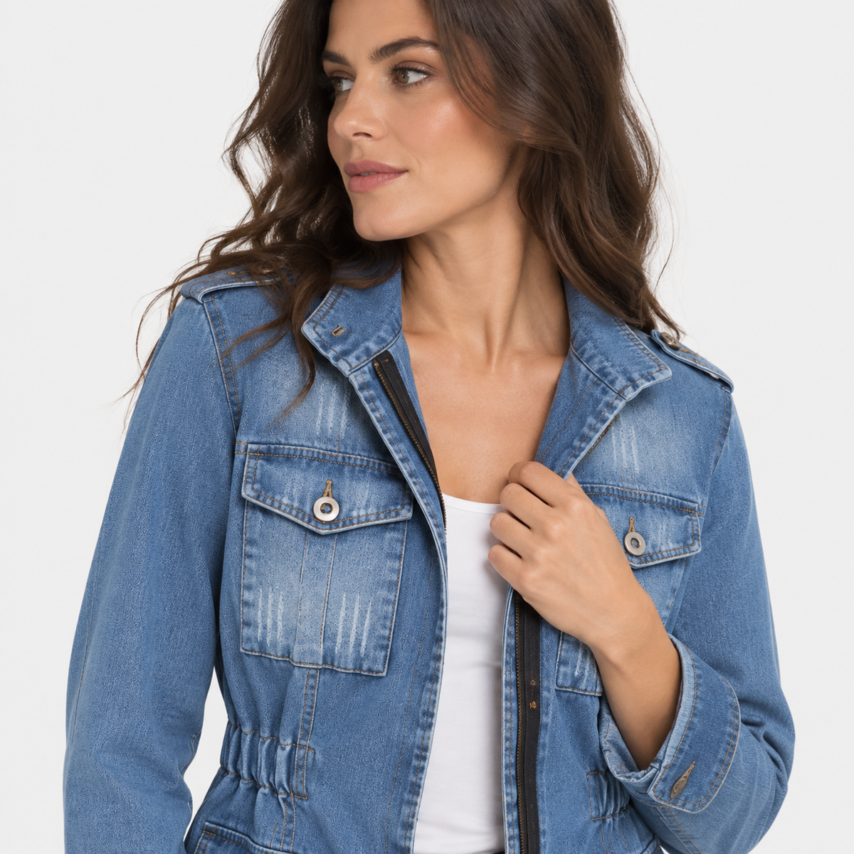 NAJAS | Women's Cotton Denim Jacket Classic Casual Jean Outerwear