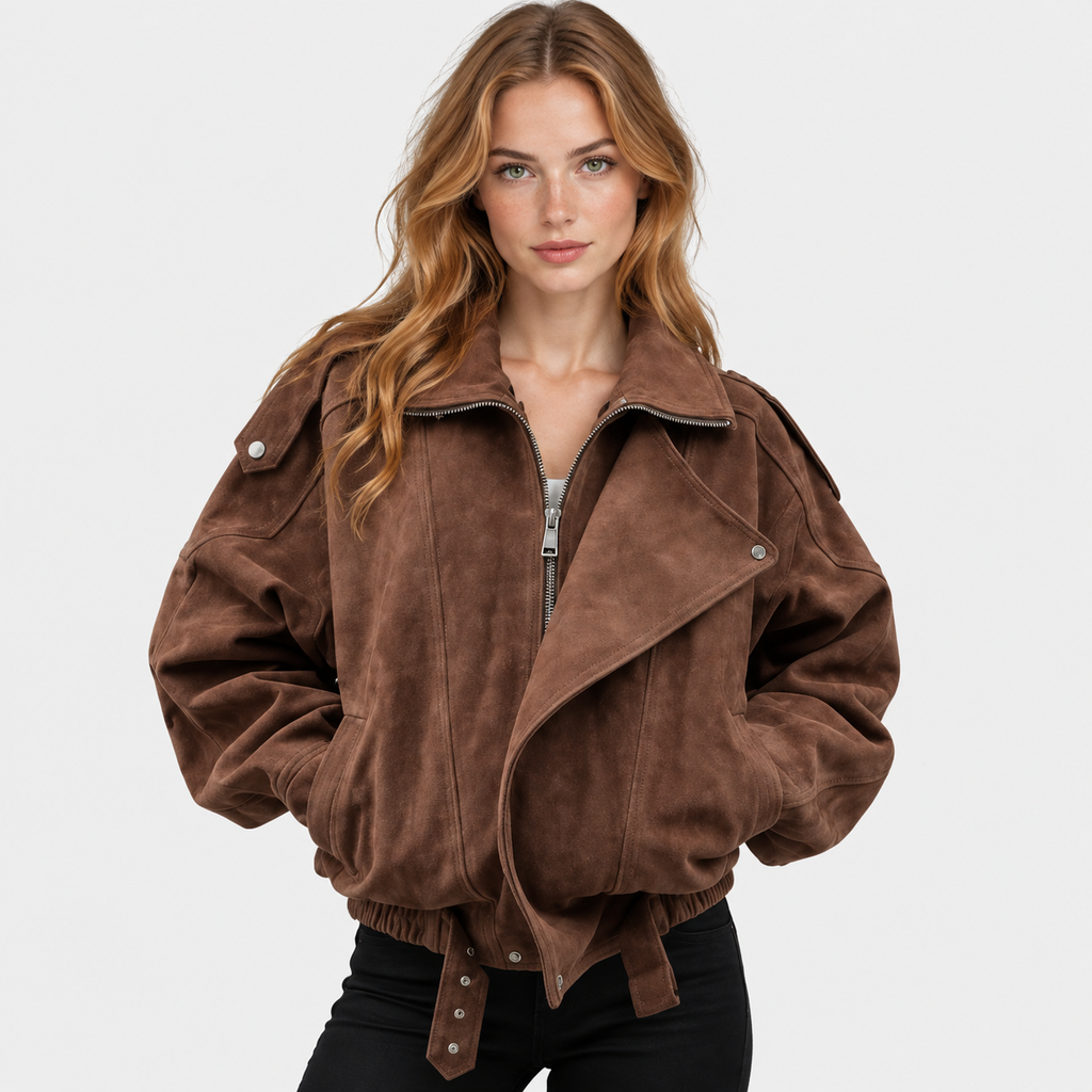 NAJAS | Women’s Short Lapel Jacket Loose Fit Casual Fall Outerwear