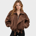 NAJAS | Women’s Short Lapel Jacket Loose Fit Casual Fall Outerwear
