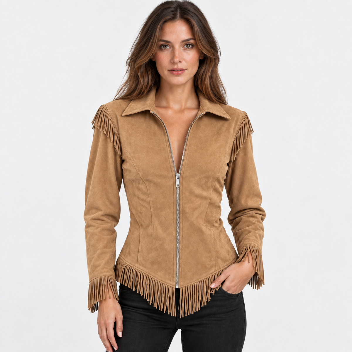 NAJAS | Women’s Vintage Tassel Jacket Slim Fit Fashion Coat