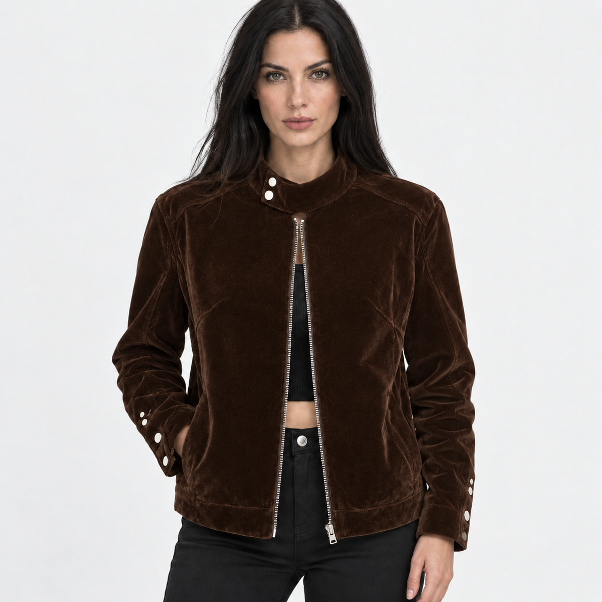 NAJAS | Women’s Vintage Jacket Button Detail Long Sleeve Casual Coat