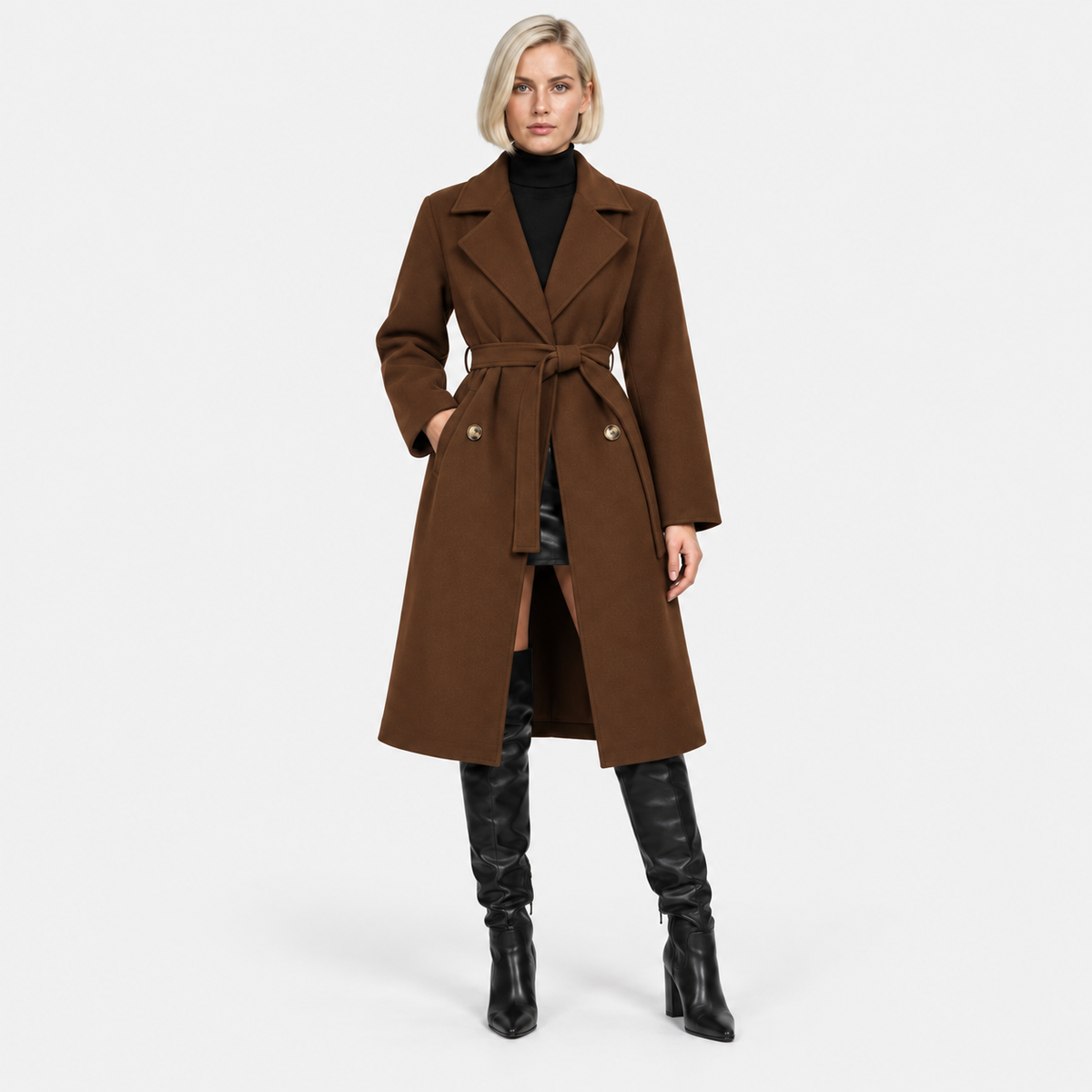 NAJAS | Women's Classic Trench Coat Timeless Belted Heritage Outerwear