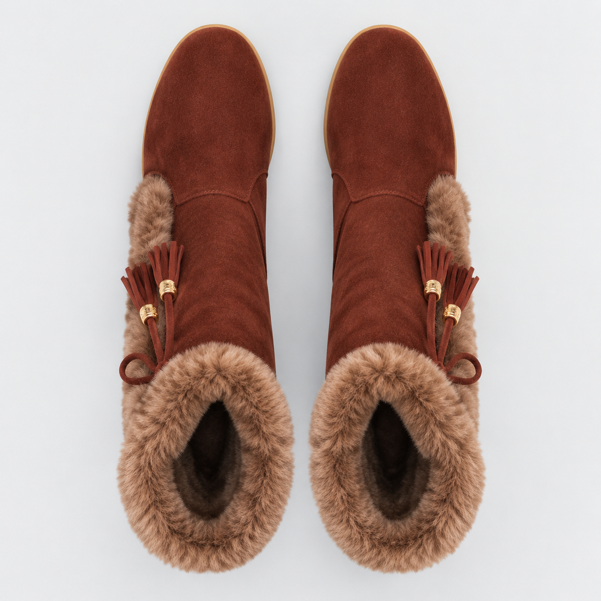 NAJAS | Women’s Winter Knight Boots Warm Plush Lined Wedge Heel Shoes
