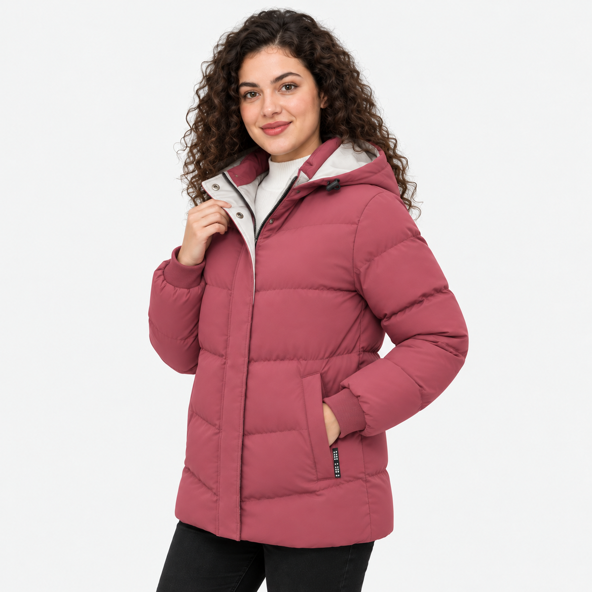 NAJAS | Women's Fleece Lined Hooded Coat Warm Padded Winter Jacket