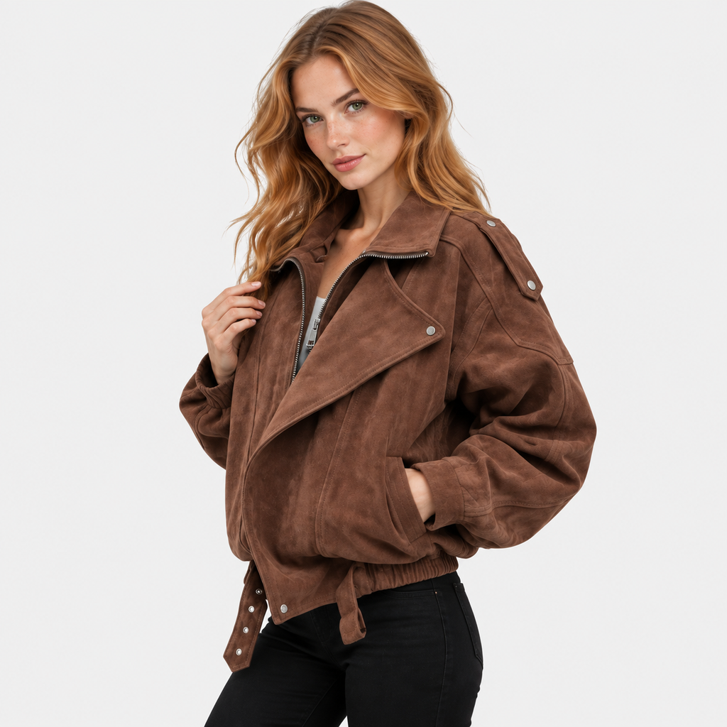 NAJAS | Women’s Short Lapel Jacket Loose Fit Casual Fall Outerwear