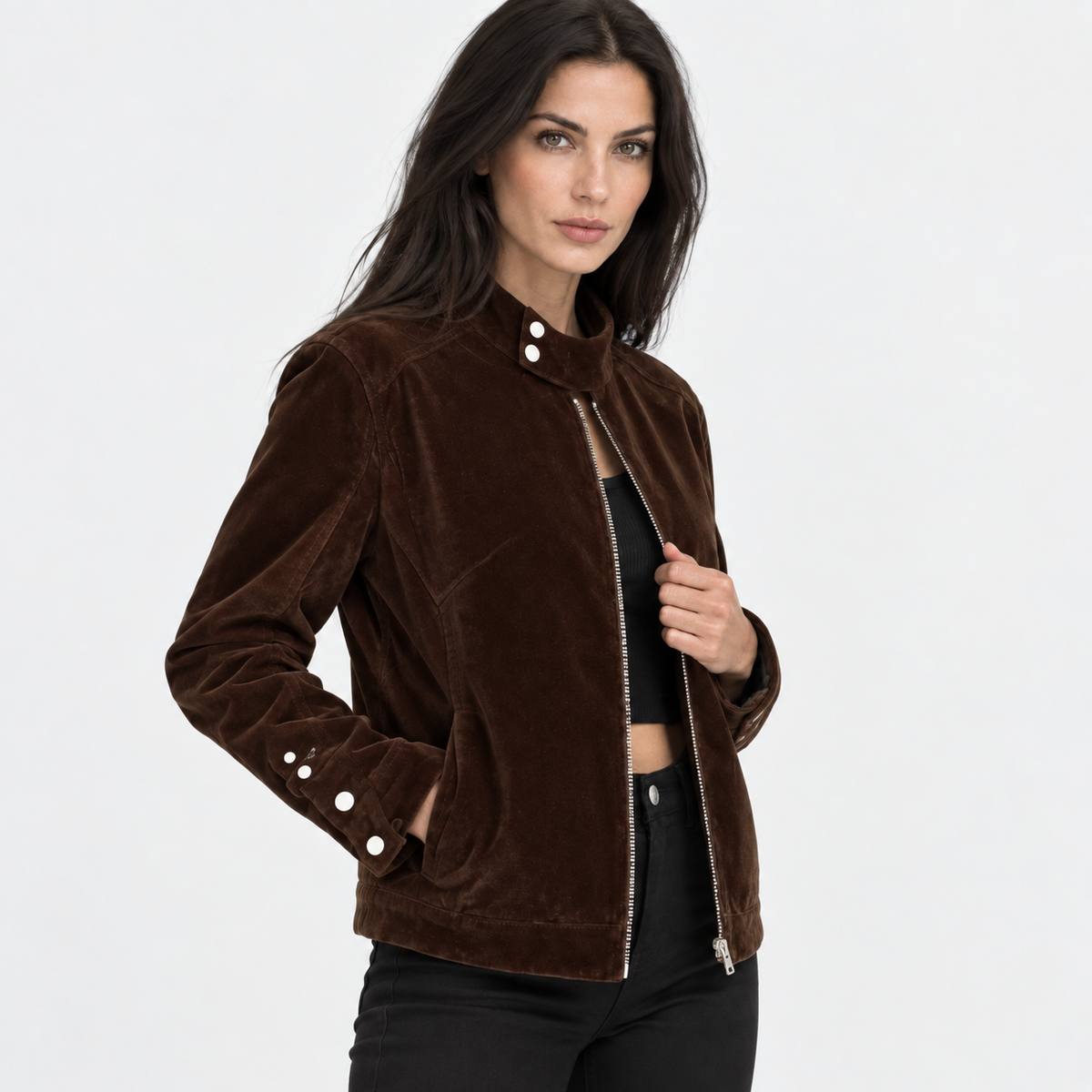 NAJAS | Women’s Vintage Jacket Button Detail Long Sleeve Casual Coat